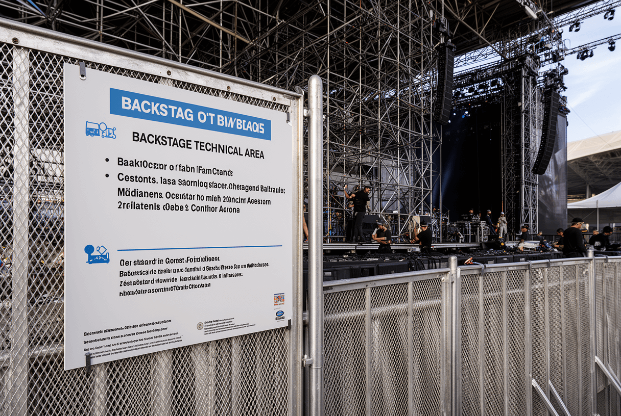 Signalétique zone technique backstage festival